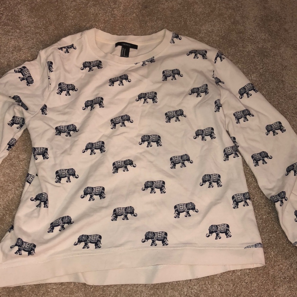 Forever 21 elephant print long sleeve